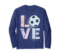 Kawaii Soccer Love Valentine Coaching Mom Kids Club Game Dad Manche Longue