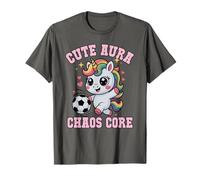 Kawaii Soccer Unicorn Cute Aura Chaos Core Score Princesse T-Shirt