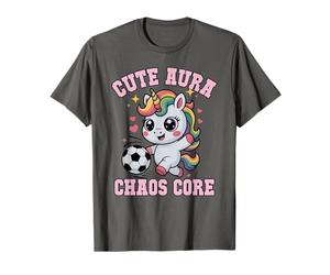 Kawaii Soccer Unicorn Cute Aura Chaos Core Score Princesse T-Shirt