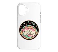 Kawaii Space Chat Sieste dans Un rêve de Coquille de Taco Coque pour iPhone 16