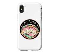 Kawaii Space Chat Sieste dans Un rêve de Coquille de Taco Coque pour iPhone X/XS