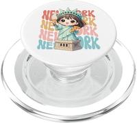 Kawaii Statue de la Liberté New York Colorful Ice Cream Pizza PopSockets PopGrip pour MagSafe