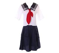 Kawaii-Story Costume de cosplay JL-704 Seifuku japonais 3 pièces Blanc bleu marine Sailor Lolita, bleu, L