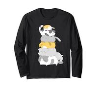 Kawaii T-shirt mignon Kitty Chat Pile de chats Chemise Kawaii Manche Longue