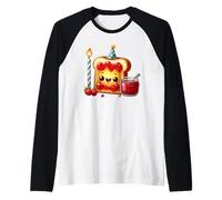 Kawaii Toast Jam Party Celebration Foodie Manche Raglan