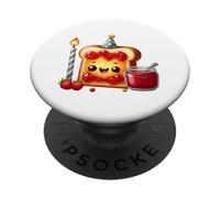 Kawaii Toast Jam Party Celebration Foodie PopSockets PopGrip Adhésif