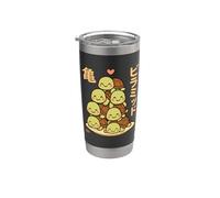 Kawaii Tortue Pyramide Anime Lettres Japonaises Mignon Gobelet isotherme en acier inoxydable double paroi