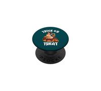 Kawaii Trick Or Treat Sexy Ginger Cat Anime Girl Halloween PopSockets PopGrip Adhésif