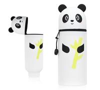 Kawaii - Trousse Scolaire 2 en 1 - en Silicone - Porte-Crayon en Forme d'animal - Convient pour garçons et Filles (Panda)