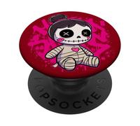 Kawaii Voodoo Doll Aesthetic Figure Pastel Goth PopSockets PopGrip Adhésif