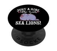Kawaii Womens Kids Just A Girl Who Loves Sea Lions Lover PopSockets PopGrip Adhésif