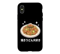 Kawaii Yaki Udon Nouilles japonaises sautées Rétro Art Alimentaire Coque pour iPhone X/XS