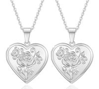 Kawailay 2 pièces Collier avec pendentif en forme de coeur en acier inoxydable Collier avec chaîne en forme de coeur pour femmes - Style 4
