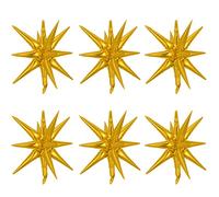 Kawailay 6 ballons à Foil étoilés explosifs 12 points starburst conique ballon grand ballon à pointes pour danse mariage anniversaire graduation Douche bébé Décoration de fête d'anniversaire - or