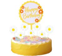 Kawailay Daisy gâteau décoration Marguerite fleur Cupcake top cover Gâteau joyeux anniversaire Daisy Daisy cupcakes sélectionnés pour baby shower girl birthday party