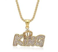 Kawailay King lettre collier couronne King collier punk vélo Rock Hip Hop pendentif collier Hommes femmes - style 2
