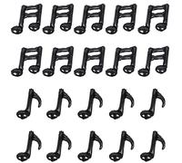 Kawailay Lot de 20 ballons en aluminium - Motif notes de musique - Pour concert, danse, fête, mariage, anniversaire, remise de diplôme - Noir