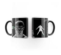 KAWAINK Cristiano Ronaldo - Tasse noire et blanche avec talent sans travail difficile c'est pas