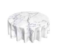Kawani Nappe Ronde en marbre Blanc 152,4 cm Ruitic Noir et Gris Nappe de Table imperméable en Tissu Farmhouse Abstrait Nappe décorative pour Vacances fête Pique-Nique