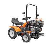 Kawapower Mini Tracteur Cultivateur 11HP Diesel Démarreur électrique 4 Vitesses