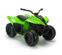 Kawasaki KFX90 Quad électrique pour enfant de 3 à 5 ans avec pédale d'accélérateur, lumières LED, frein électrique, vitesse 5 km/h INJUSA