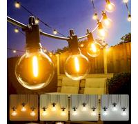 Kawaya Guirlande Lumineuse Extérieur 30M Balcon IP65 étanche Guirlande Lumineuse sur Secteur 24V Électrique avec 50+2 Led Guinguette Incassables Dimmable en 4 Températures Couleur Guirlande Lumineuse