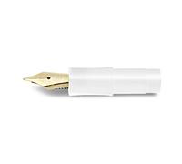 Kaweco Classic Sport Embouchure avec plume en acier plaqué or et pointe en iridium pour cartouches d'encre I Blanc I Largeur plume B (large)
