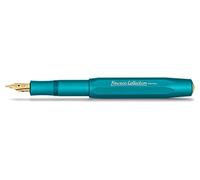 Kaweco Collection Stylo plume bleu iguana - Stylo plume de qualité supérieure avec plume en acier plaqué or et pointe en iridium pour cartouches d'encre - Kaweco Sport F?ller 13 cm - Largeur de plume