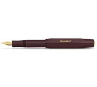 Kaweco Kaweco Stylo-plume sport classique avec plume en acier plaqué or 23 carats et pointe en iridium pour cartouches d'encre I Stylo plume sport 13,5 cm (large, bordeaux)