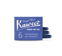 Kaweco Lot de 6 cartouches d'encre bleu roi pour stylo plume | Encre de qualité supérieure avec cartouches courtes standard en bleu | Végétalien sans cruauté envers les animaux solubles dans l'eau