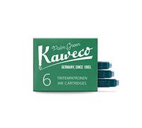 Kaweco Lot de 6 cartouches d'encre, vert palmier, encre de qualité supérieure, pour stylo-plume, avec cartouches courtes standard, végétaliens, non testés sur les animaux, solubles dans l'eau