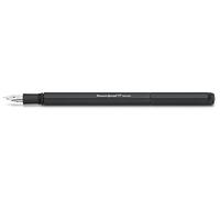 Kaweco SPECIAL Stylo plume noir en aluminium au format octogonal huit cants I Stylo plume exclusif pour cartouches d'encre avec boîte cadeau en métal I Largeur de la plume : EF (extra fin)