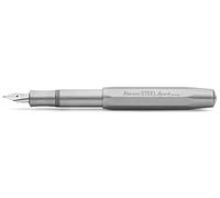 Kaweco Steel Sport Stylo plume en acier inoxydable de qualité supérieure pour cartouches d'encre, avec plume en acier inoxydable de qualité supérieure, 13 cm, largeur de plume : B (large)