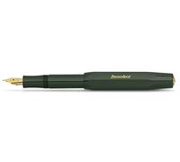 Kaweco Stylo plume Classic Sport avec plume en acier plaqué or 23 carats et pointe en iridium pour cartouches d'encre I Kaweco Sport Stylo plume 13,5 cm de largeur (largeur, vert)