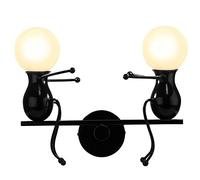 KAWELL Humanoïde Créatif Lampe Murale Moderne Applique Murale Simple Lampe de Mur Art Déco Max 60W E27 Base Fer Titulaire pour Chambre, Chevet, Escalier, Couloir, Restaurant, Cuisine