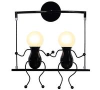 KAWELL Humanoïde Créatif Lampe Murale Moderne Applique Murale Simple Lampe de Mur Art Déco Max 60W E27 Base Fer Titulaire pour Chambre, Chevet, Escalier, Couloir, Restaurant, Cuisine