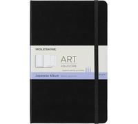 Kawoq-- Art Collection - Album Japonais - Carnet De Croquis, Couverture Rigide, Fermeture Elastique - Papier Pour Stylos, Pastels, Fusain - Couleur Noire - Grand Format 13 X 21 Cm, 48 Pages
