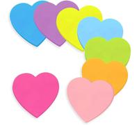 Kawoq-Note Autocollant, 560 Feuilles Forme De Coeur Auto-Adhésif Couleur Notes Adhésives, Notes Autocollantes Marque Pages Pour Book Etudiants Lecture Bureau(8 Couleurs, 70 X 70 Mm)