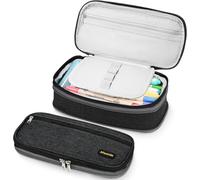 Kawoq-Trousse Pliable Grande Capacité Fournitures Scolaires Bureau Pour Garçon Fille Ado Étudiant Avec Fermeture À Glissière, Gris Foncé