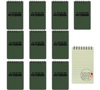 Kaxdl-10 Pièces All Weather Notebooks Bloc-Notes/Aqua Notes Pour Les Activités De Plein Air Records Et Tactique,Format De Poche (Vert)