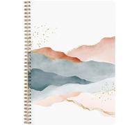 Kaxdl-115964c-Un Cahier À Spirale Motif Nature/Montagnes-A4 21x29,7 Cm 148 Pages Lignées Avec Marge Papier Blanc 90g-Collection Evanescence-2 Visuels Tons Rose Poudré,Livr Aléatoire