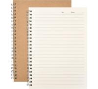 Kaxdl-2 Pcs Carnets De Notes A5,Reliure Spirale Notebook,100 Pages/ 100g Cahier Ligné,Kraft Couverture Notebook Ligné Pour Enfants,Femmes,Filles,Garçons,Recettes,Mathématiques.École De Bureau