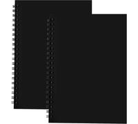 Kaxdl-2pcs Carnet De Dessin A4,150gsm/140 Pages Cahier De Croquis Ordinaire,Couverture Kraft Bloc-Notes À Spirale De Papier De Reliure Spirale,Livre De Pages Vierges Pour Le Dessin Croquis,Noir