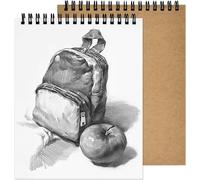 KAXDL-2Pcs Carnet Dessin A4,160Gsm/120 Faces Carnet De Croquis,Relié En Spirale Cahier Dessin,Couverture Kraft Bloc De Papier À Dessin Pour Paysage,Peinture D'Artiste,Aquarelle