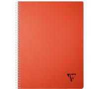 Kaxdl-327123c Collection Linicolor Essence Un Cahier À Spirale-A4 21x29,7 Cm-180 Pages Petits Carreaux-Papier Blanc 90 G-Couverture Polypro Transparent-Rouge Garance