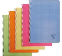 Kaxdl-328116c Collection Linicolor Fresh Un Cahier À Spirale-A4 21x29,7 Cm-180 Pages Grands Carreaux-Papier Blanc 90 G-Couverture Polypro Transparent-Couleur Aléatoire