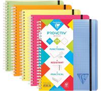 Kaxdl-328775c Linicolor Fresh Proactiv'book Cahier-Trieur À Spirale-A5+ 16x21 Cm-180 Pages Détachables Petits Carreaux Cadrées-Papier Blanc 90 G-Couverture Polypro-Couleur Aléatoire