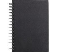 Kaxdl-34256c Carnet Spiralé Goldline-64 Feuilles Papier Dessin Blanc-A5 14,8x21 Cm 140g-Format Portrait-Couverture Rigide Noire Imitation Toile