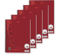 Kaxdl-43878-P5-Bloc Collégial Avec Reliure À Spirale,Quadrillé,Din A4,80 Feuilles,Papier Premium 90 G/M²,5 Pièces
