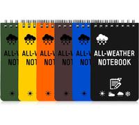 Kaxdl-6 Pièces Carnets Étanches-Reliures Spirales Bloc Note-Cahier Spirale-Petit Carnet-7,6x12,7 Cm Avec Grille,Idéal Pour L'écriture À L'intérieur Et À L'extérieur